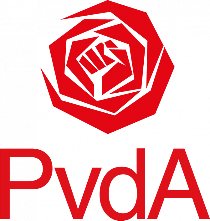 Pvda logo - Boven elkaar - Rood - RGB - PvdA Afdeling Lisse